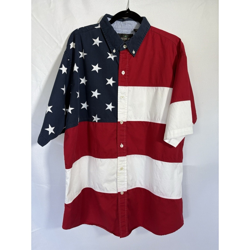 Red Head American Flag Shirt‎ Size XL